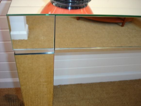 Contemporary Mirrored Console Table with Two Drawers