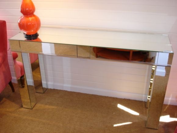 Mirrored Console Table with Two Drawers 1