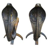 Bronze Cobra Andirons