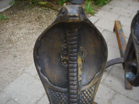 Bronze Cobra Andirons