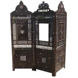 3 Panel Paravan Screen with Mother of Pearl Inlay