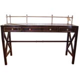 Lacquered Black 3 Drawer Desk with Gallery