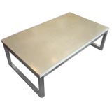 Concrete Top Coffee Table with Stainless Steel Base