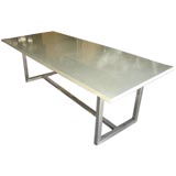 Concrete Top Dining Table with Steel Base