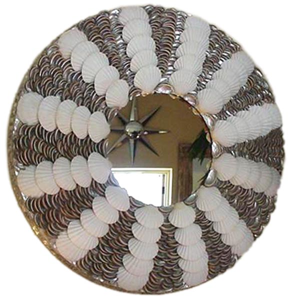 Round Radiating Shell Mirror