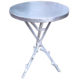Tripod Silvered Metal Top Table