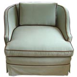Low Back Deco Style Chairs in Velvet with Contrast Welt
