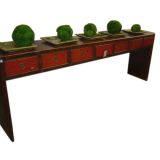 Chinese Elmwood Buffet/Console with 7 Drawers
