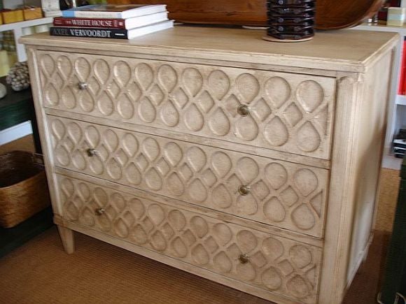 Murano Three Drawer Chest with Carved Front 1