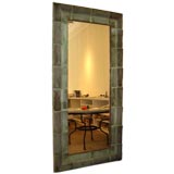 Antique Salvaged Copper Roofing Tile Framed Mirror
