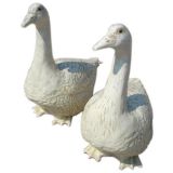 Pair of Ceramic Foie Gras Geese