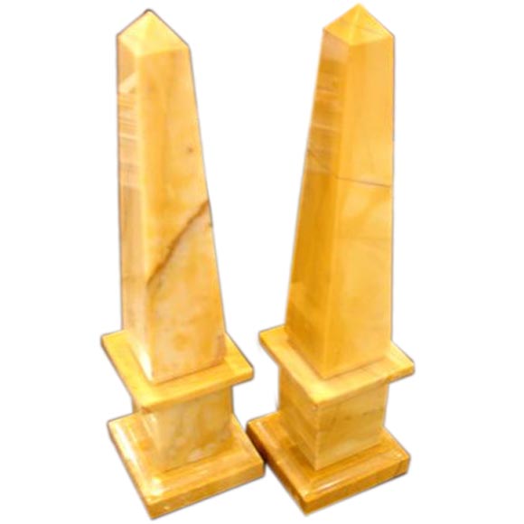 Pair of Marble Obelisk