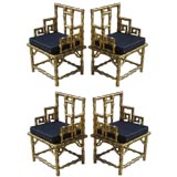 Gilded Faux Bamboo Side Chairs