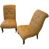 French Upholstered Slipper Chairs