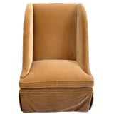 Contemporary Wing Chair with Nail Heads