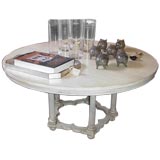 Used Weathered White Round Dining Table