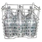 Six Seltzer Bottles in Basket