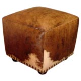 Square Pony Skin Ottoman