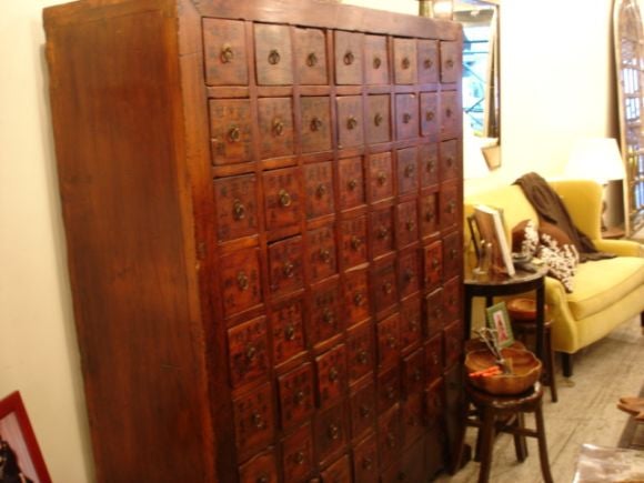 Antique Bali Wood Herb Cabinet<br />
62