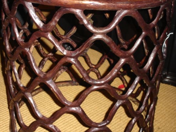 Round Bronze Drum Table