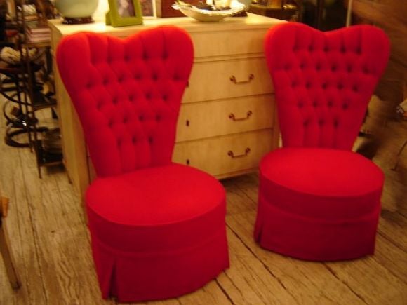 Pair of Heart Shaped Back Bedroom Chairs<br />
24