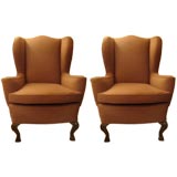 Pair of Wing Back Armchairs