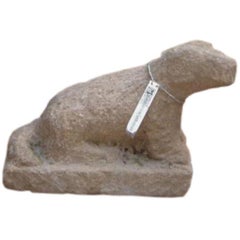 Antique Stone Garden Dog