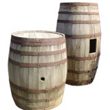 Wood Barrels with Metal Bandings