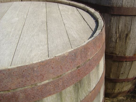American Wood Barrels with Metal Bandings
