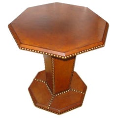 Leather Octagonal Side Table