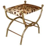 Brass Bench with Leopard Seat Brass Bench with Leopard Seat