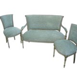 Three Piece French Painted Salon Set