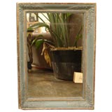 Blue Painted Wood Mirror