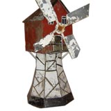 Antique Painted Metal Windmill