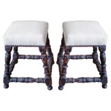 Pair of Italian Spindle Stools