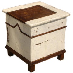 Vintage French Salt Curing Box Side Table