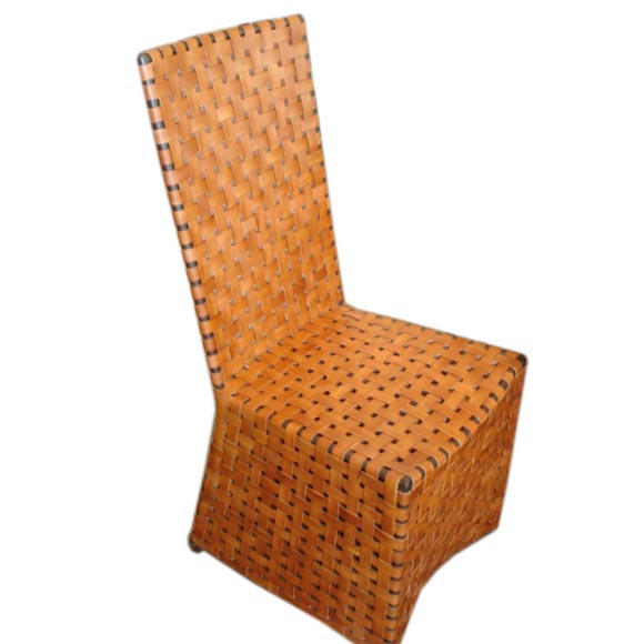 Leather Weave Dining Chair at 1stDibs