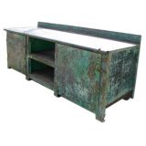 Antique French Painted Metal Kitchen Work Table