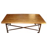 Antique Plank Wood Top Coffee Table