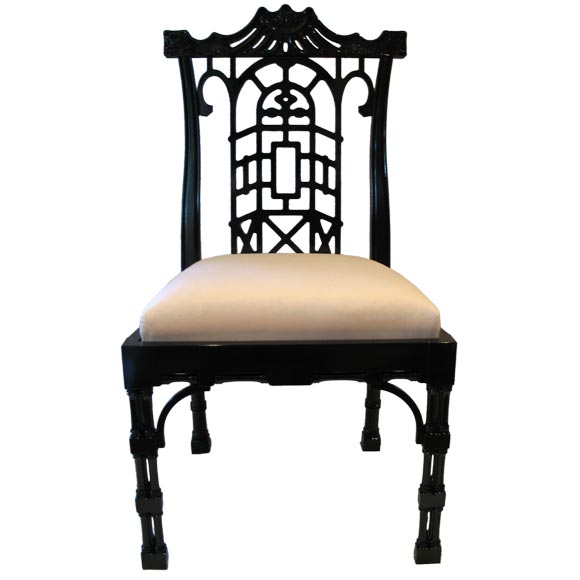 Reproduction Chinese Chippendale Dining Chair For Sale