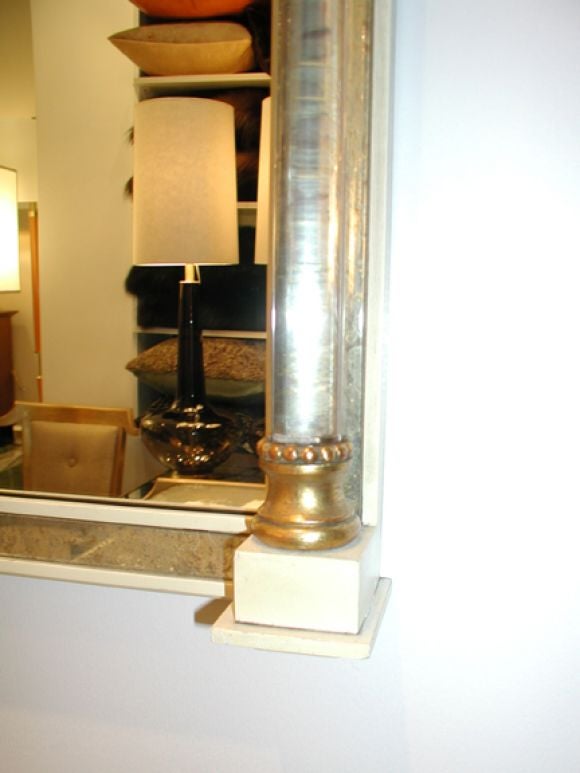 Grosfeld House Mirror with Lucite Columns In Excellent Condition For Sale In New York, NY