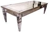 French 40
s Antique Mirror and Silver Leaf Coffee Table
