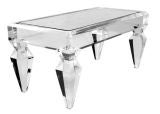 Lucite and Antique Mirror Coffee Table