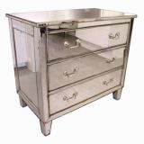 Pair of 1940
s Vintage Mirror and Silver Leaf Dressers