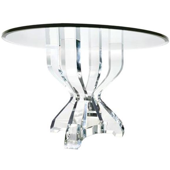 Clarion Lucite and Glass Dining Table For Sale