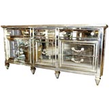 French 40's Antique Mirror and Silver Leaf Dresser / Server