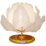 Mazzega White Glass Flower Lamp