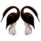 Pair of Large 50
s Seguso Glass Birds