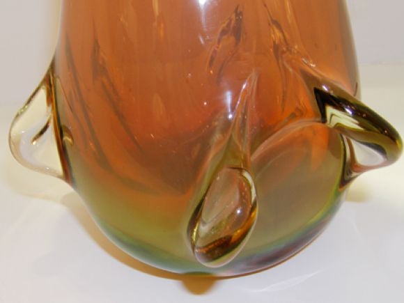 Italian Large Seguso Glass Vase For Sale