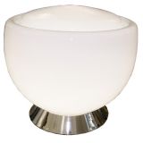 Large Vistosi White Glass Lamp on Nickel Base